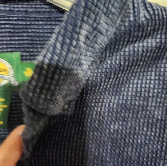 Mens Cabelas Blue Corduroy Button-Up Shirt - Picture 7 of 10